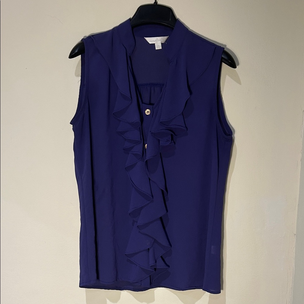 Charming Charlie Deep Purple Ruffle Blouse
